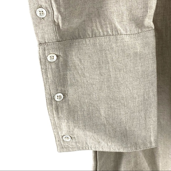 Nicholas K Women's Linen Wrap Shirt Dress Natural - Picture 8 of 12